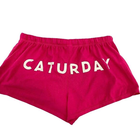 Forever 21 Caturday White Sleep Loose T-Shirt Lingerie Pink Shorts Small - Picture 11 of 13